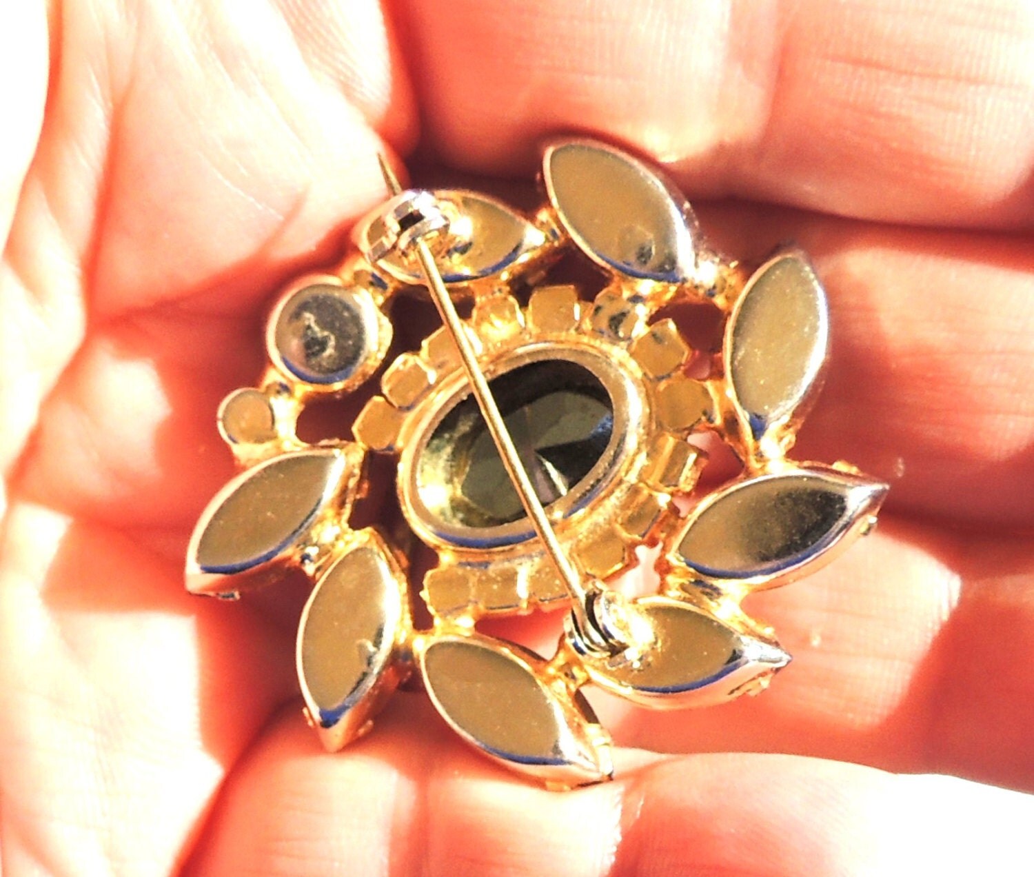 Vintage Juliana Brooch Pin Delizza & Elster Red Heliotrope