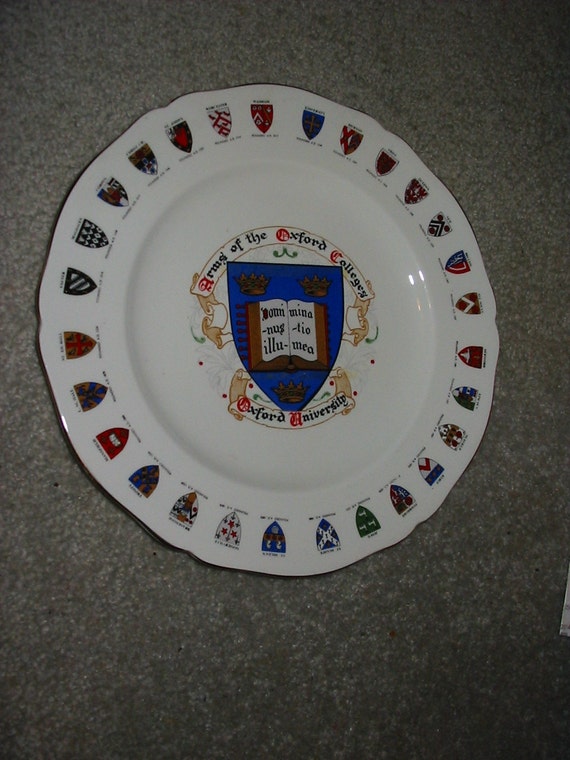 Items similar to Souvenir Plate Oxford University UK Coats of Arms