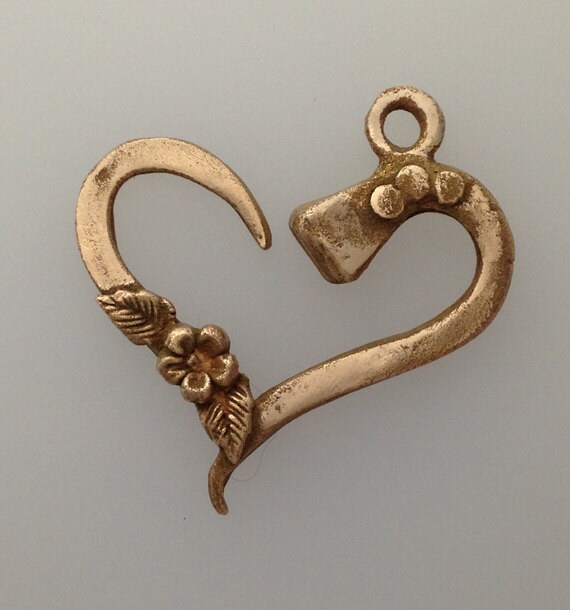Horseshoe Nail Heart Pendant