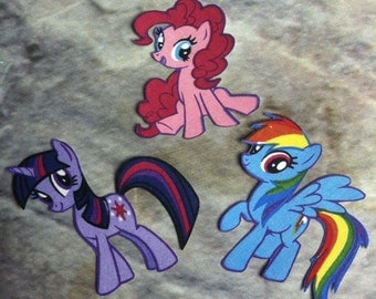 My Little Pony iron on applique Set of Three