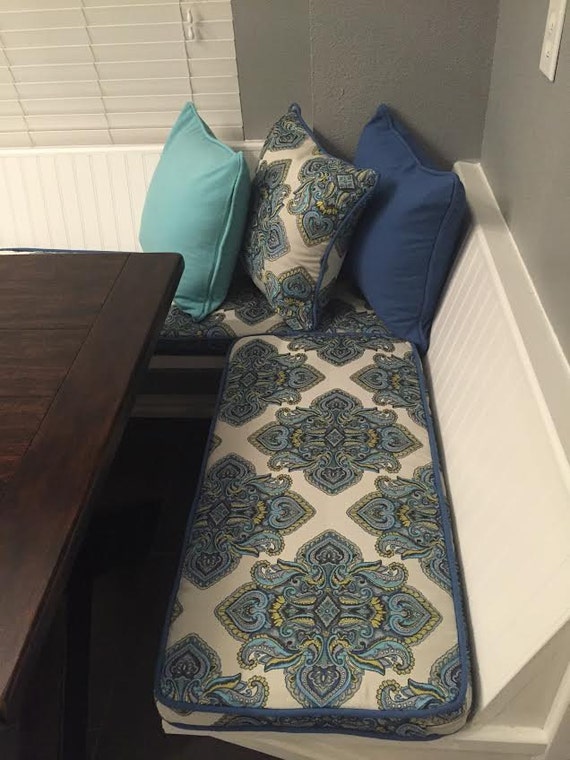 Custom Breakfast nook bench or Window Seat Cushion by 4Heidesign