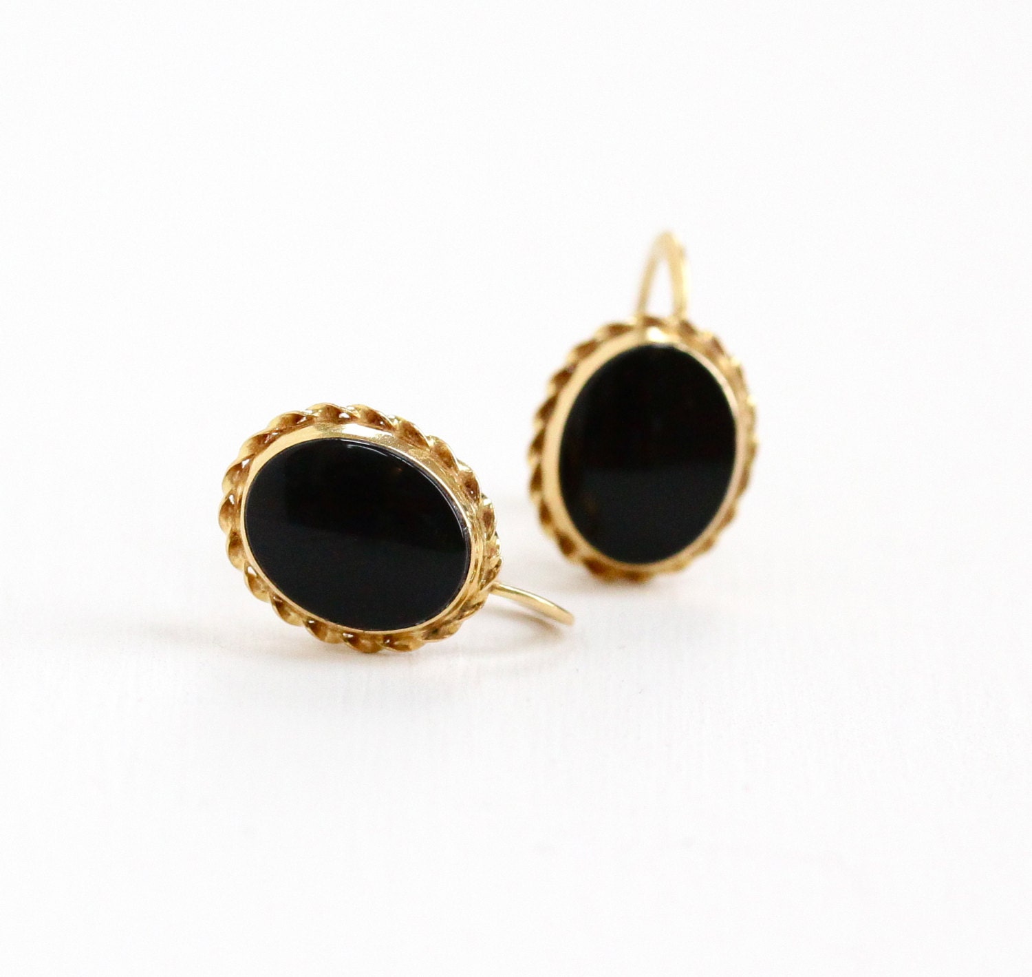 14k black onyx earrings