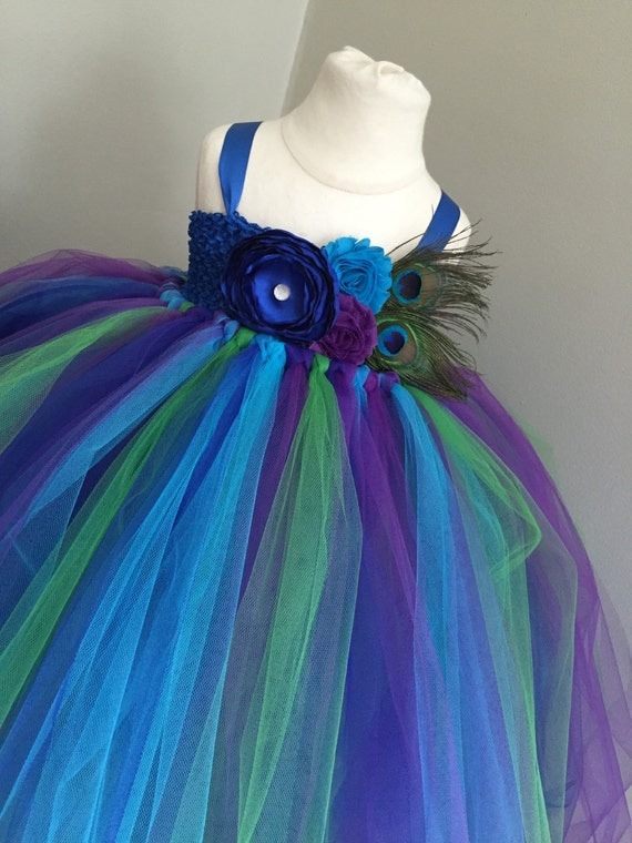 peacock tulle dress
