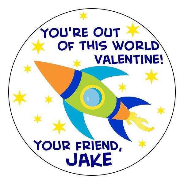 valentines space stickers you're out of this world