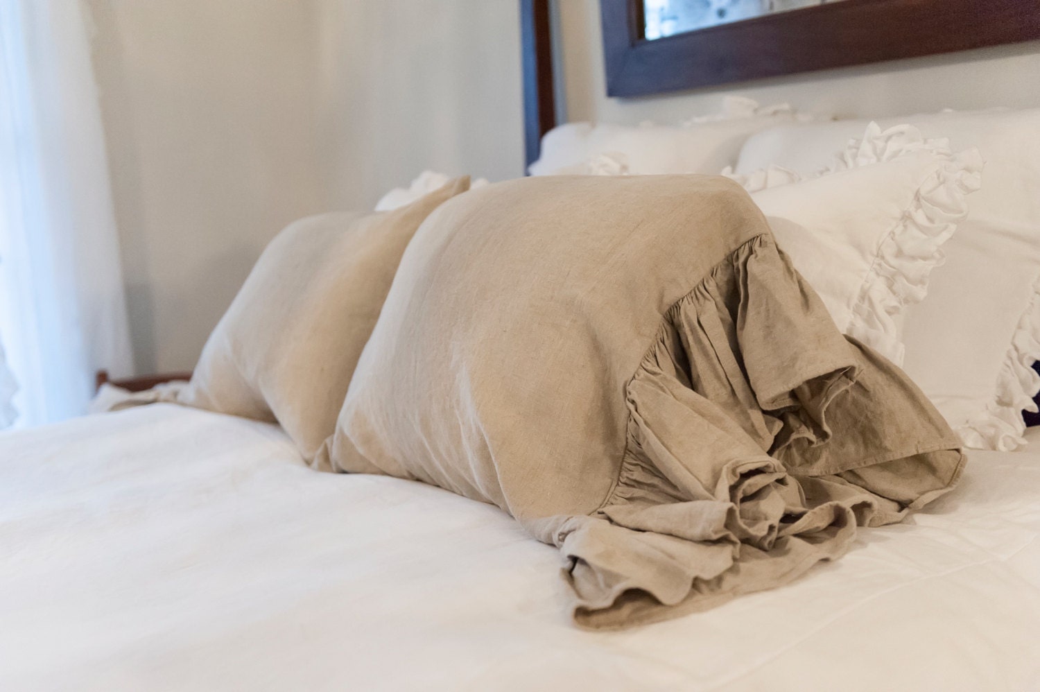 Ruffled Linen Standard Pillowcase