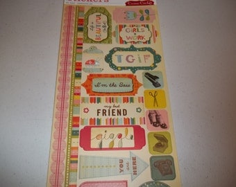 Girl Friday Cardstock Stickers by Cosmo Cricket 5.5" x 13" sheet