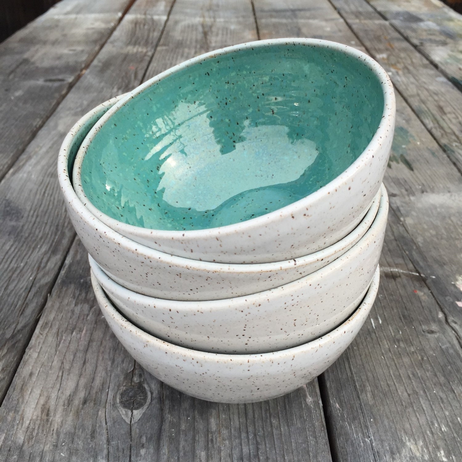 Wedding gift handmade ceramic bowl set of 4 by aveshamichael