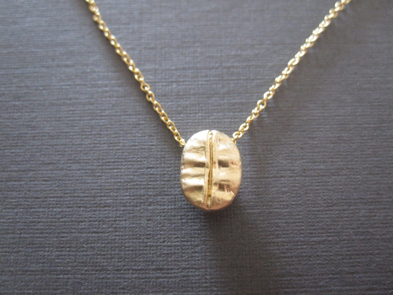 Gold Coffee Bean Necklace