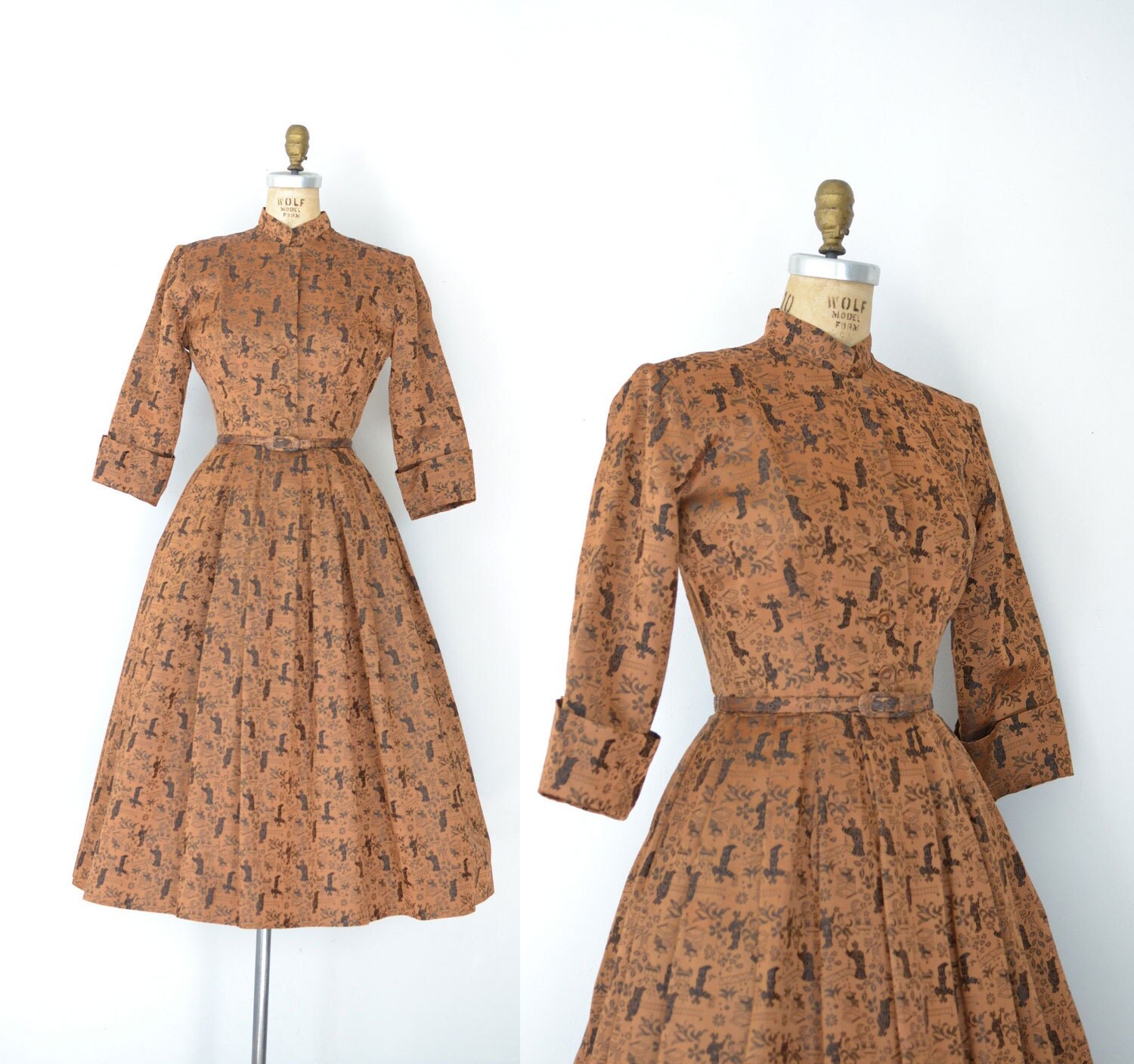 1950s Ceil Chapman Dress / 50s New Look Silk Brocade Dress