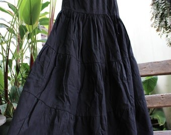 Boho Gypsy Tiered Extra Wide Leg Skirt Like Pants - BLACK
