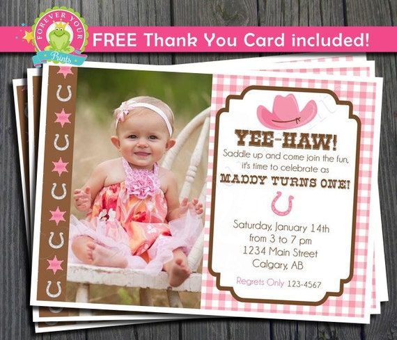 Cowgirl Birthday Invitation / Cowgirl Party Invite / Cowgirl Invitation / Cowgirl Invite / Cowgirl Party Il_570xn