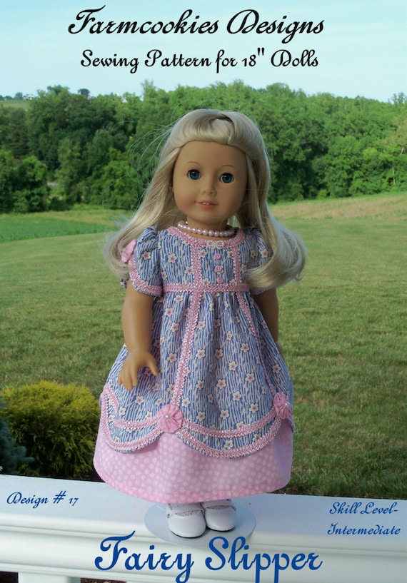 PRINTED Sewing Pattern- Fairy Slipper Regency Gown / Patterns for 18" American Girl Doll