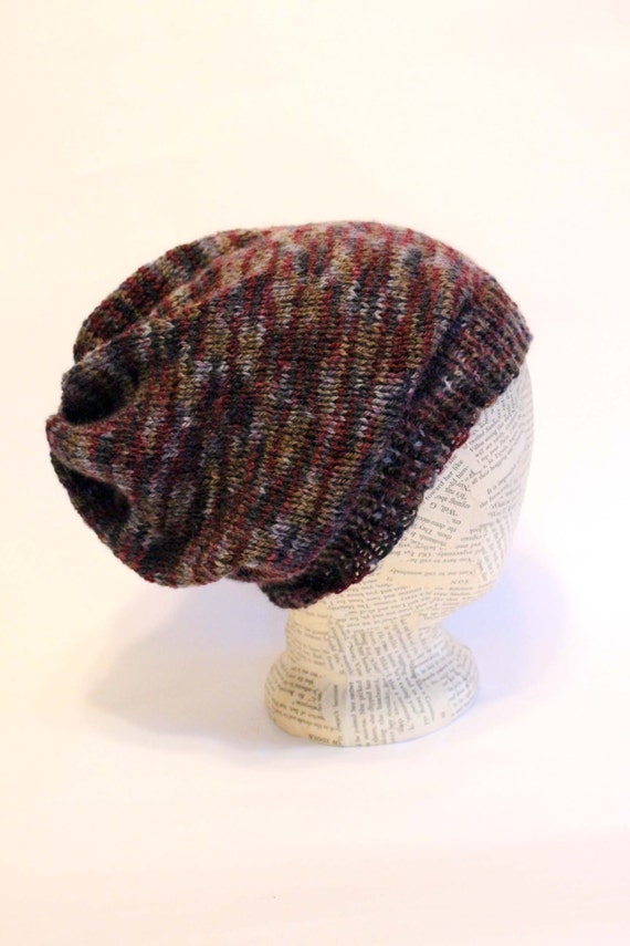 Wool Slouchy Knit Hat New Zealand Wool by CreatingWithSticks
