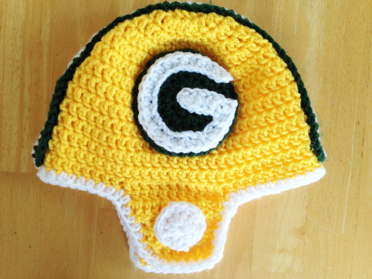 Crochet Football Helmet Green Bay Packers Helmet Crochet