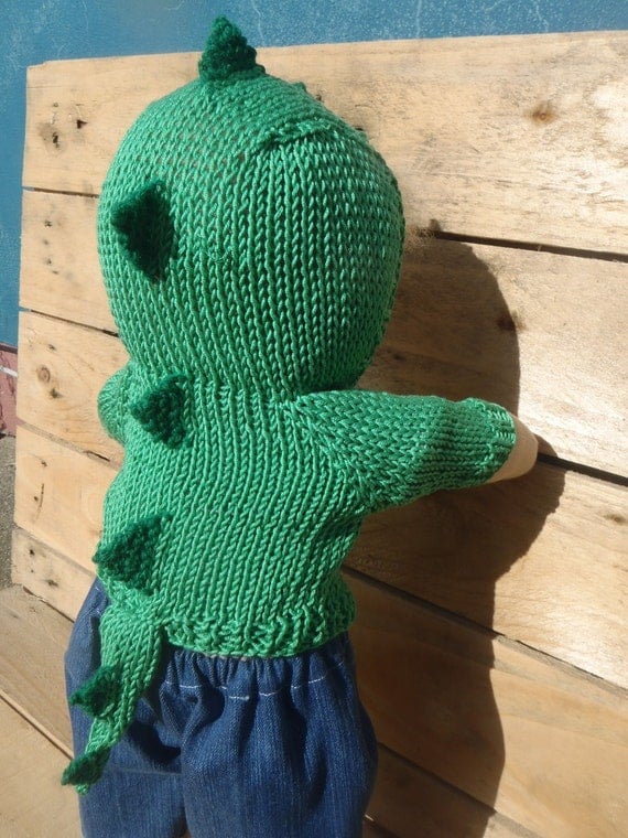Pattern ~ Under Rainbows Knitted Dinosaur Hoodie from UnderRainbows on Etsy S...
