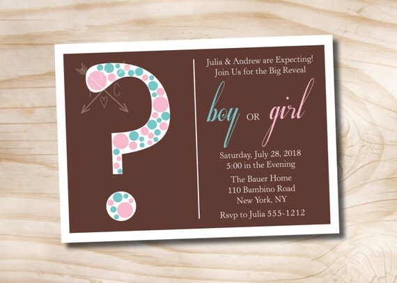 Baby Gender Reveal Party Invitation - Printable Invitation Il_570xn