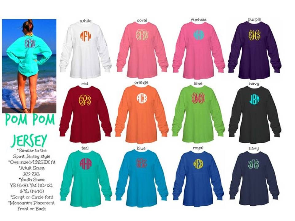 jersey shirt pom pom Pom spirit Monogrammed Pom by jersey Youth ToodleBugsBoutique13