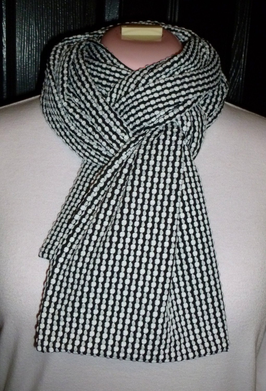 SOFT Cotton Jersey Scarf Black and White Scarf Shawl Women