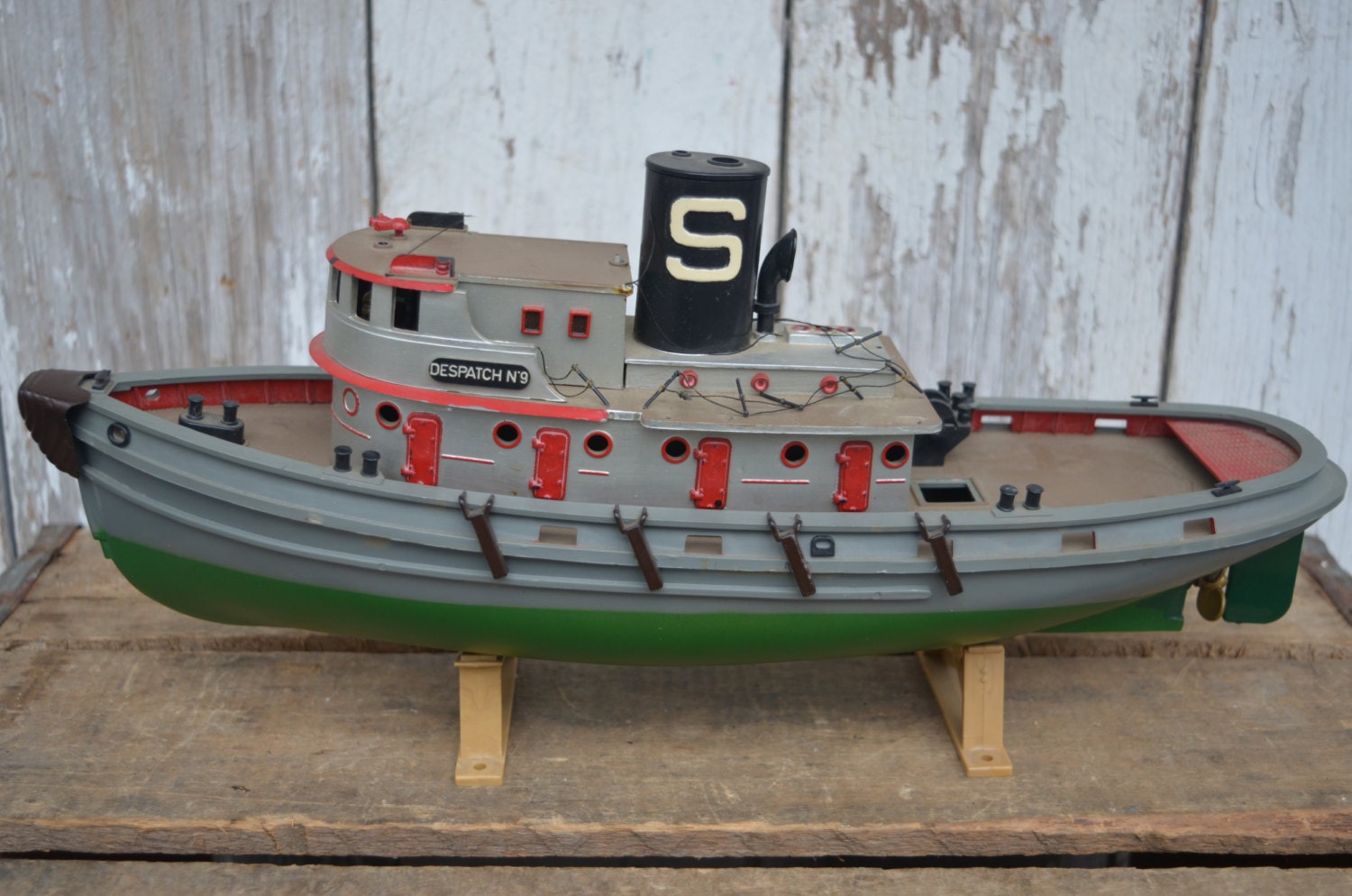 Vintage Toy Tug Boat Model Boat Model Tug Boat by WestofChelsea