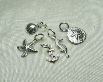 Small Beach Charm - Add Charm to MesmericJewelry Necklace or Bracelet - Sterling Silver Charm