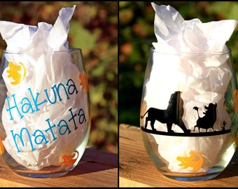 Lion King Inspired Wine Glass, Personalized Wine Glass