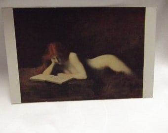 JJ Henner - The Reader - La Liseuse - Vintage Postcard