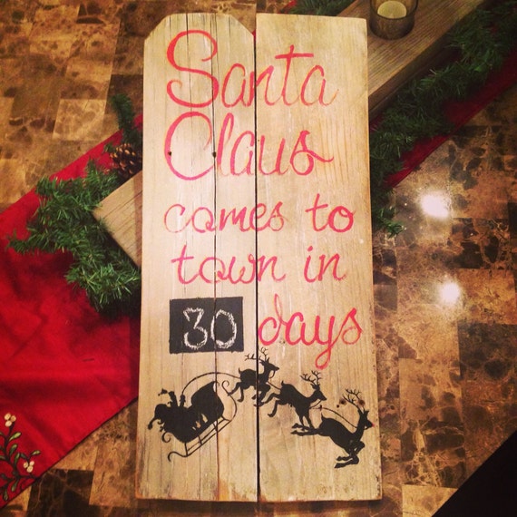 Christmas Countdown Wood Sign