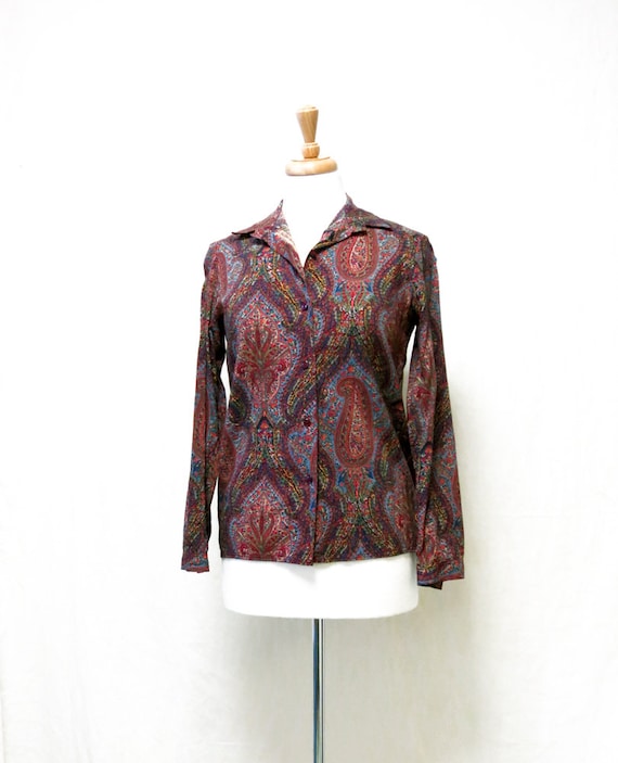 SALE-1970s Paisley Liberty of London Blouse by TimeLordsVintage
