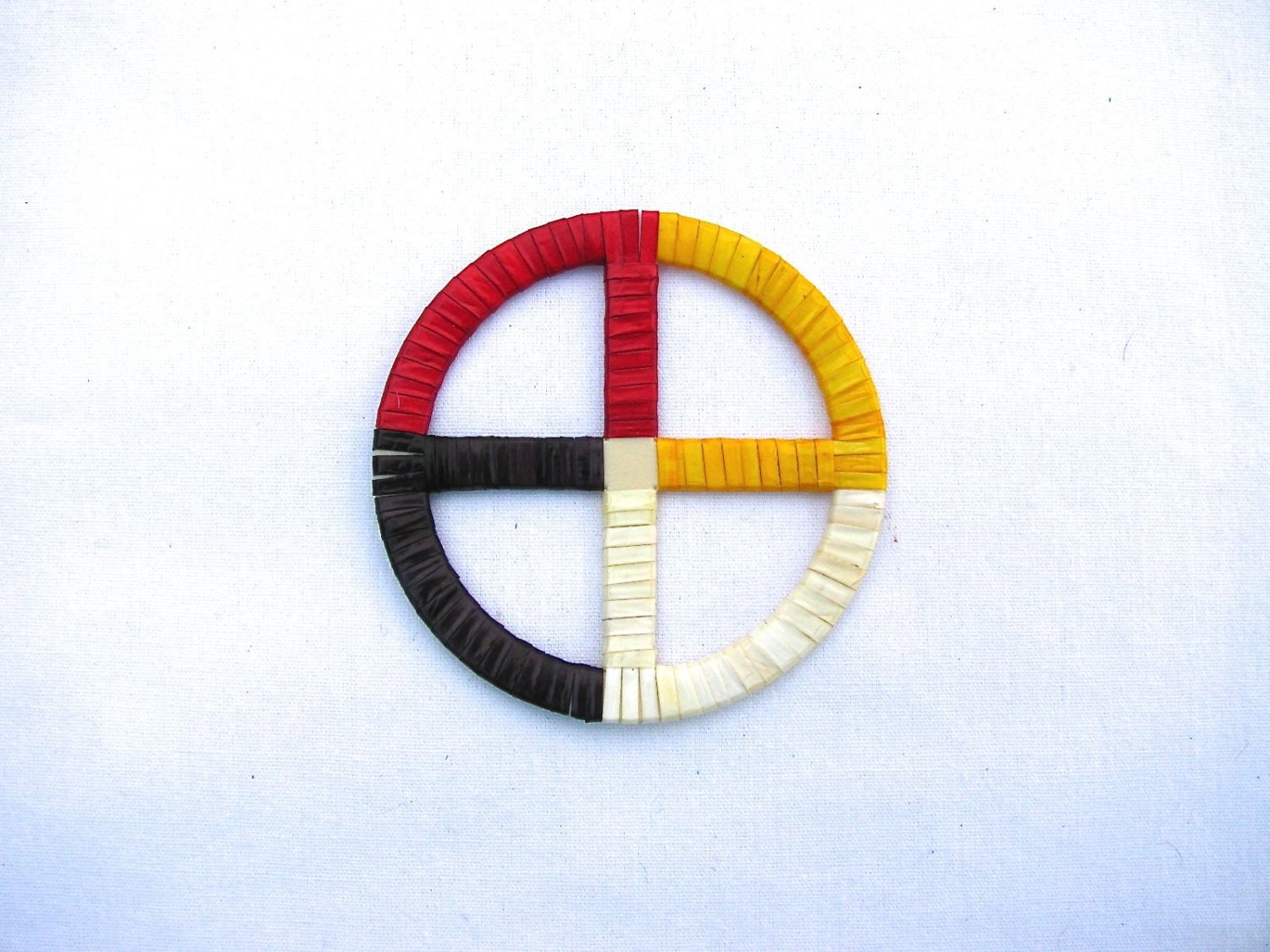 Native Inspired 4 direction Porcupine Quilled Medicine Wheel