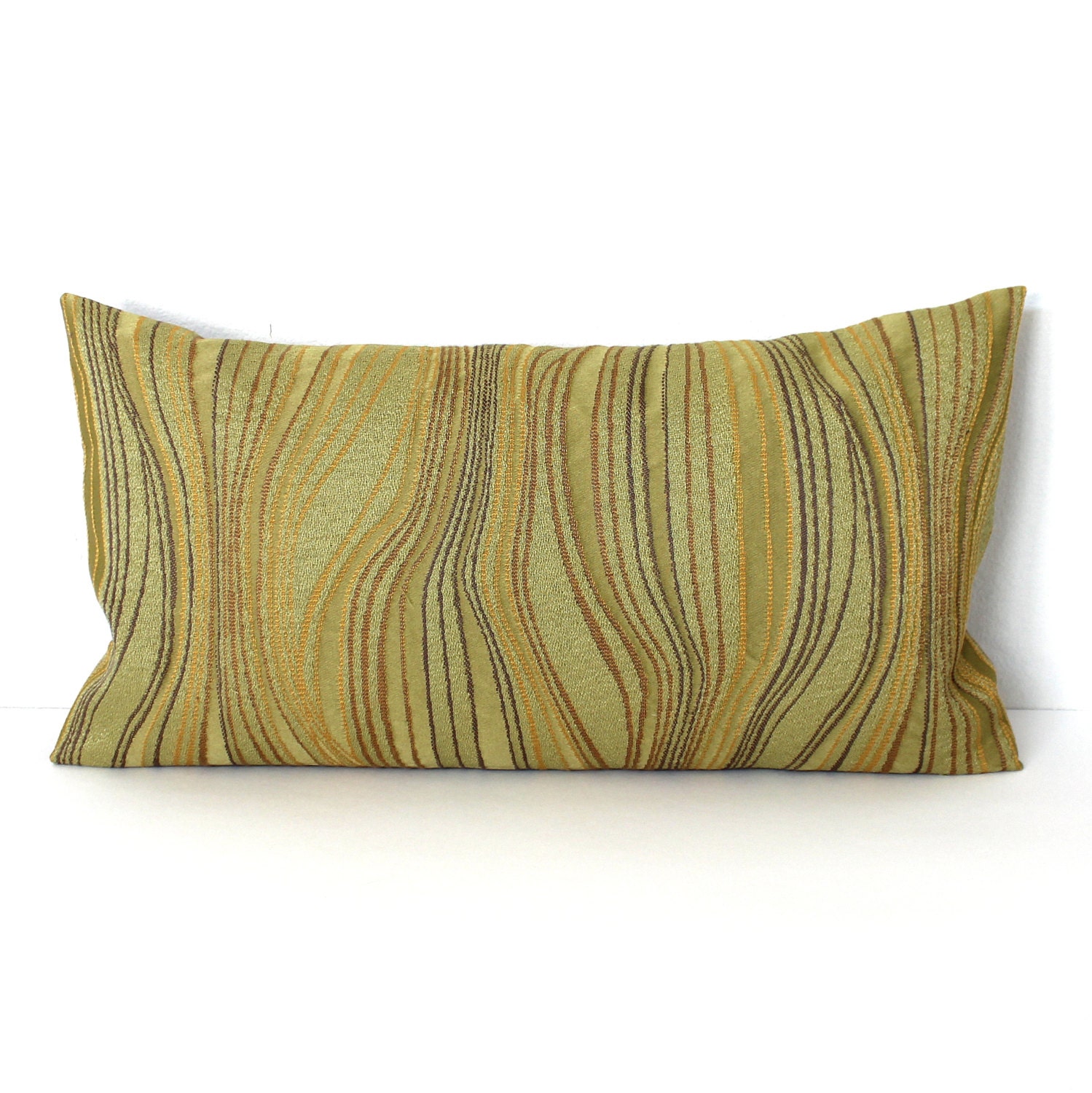 Lumbar Pillow Cover Green Abstract Decorative Oblong Accent