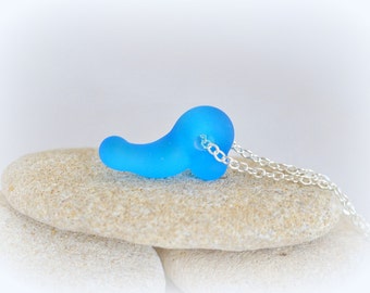 Blue mat glass bead pendant, MATURE, penis shaped glass lampwork bead One-of-a-kind Sex organ penis Erotic Jewelry Male gay jewelry
