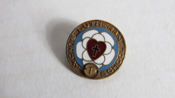 Vintage Lutheran Sunday School Pin Enameled By Fromanotherday