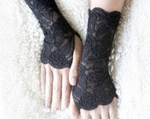 Hot sale 15% discount SALE-black gloves mittens cuffs free shipping lace gloves 30 Percent off