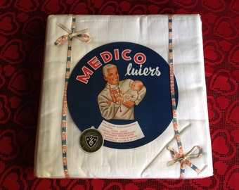 Never Opened Packages Of Vintage Deadstock Cloth Diapers With Amazing Graphics In Packaging ~ Medical Grade ~ Mint Condition And Very RARE