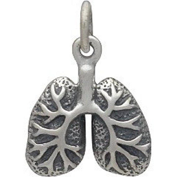 Sterling Silver Lungs Charm Nurse Charms Great Gift for