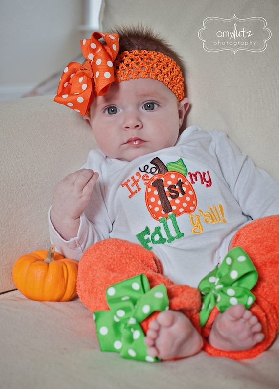 My 1st Fall y'all outfit for baby girls by DarlingLittleBowShop