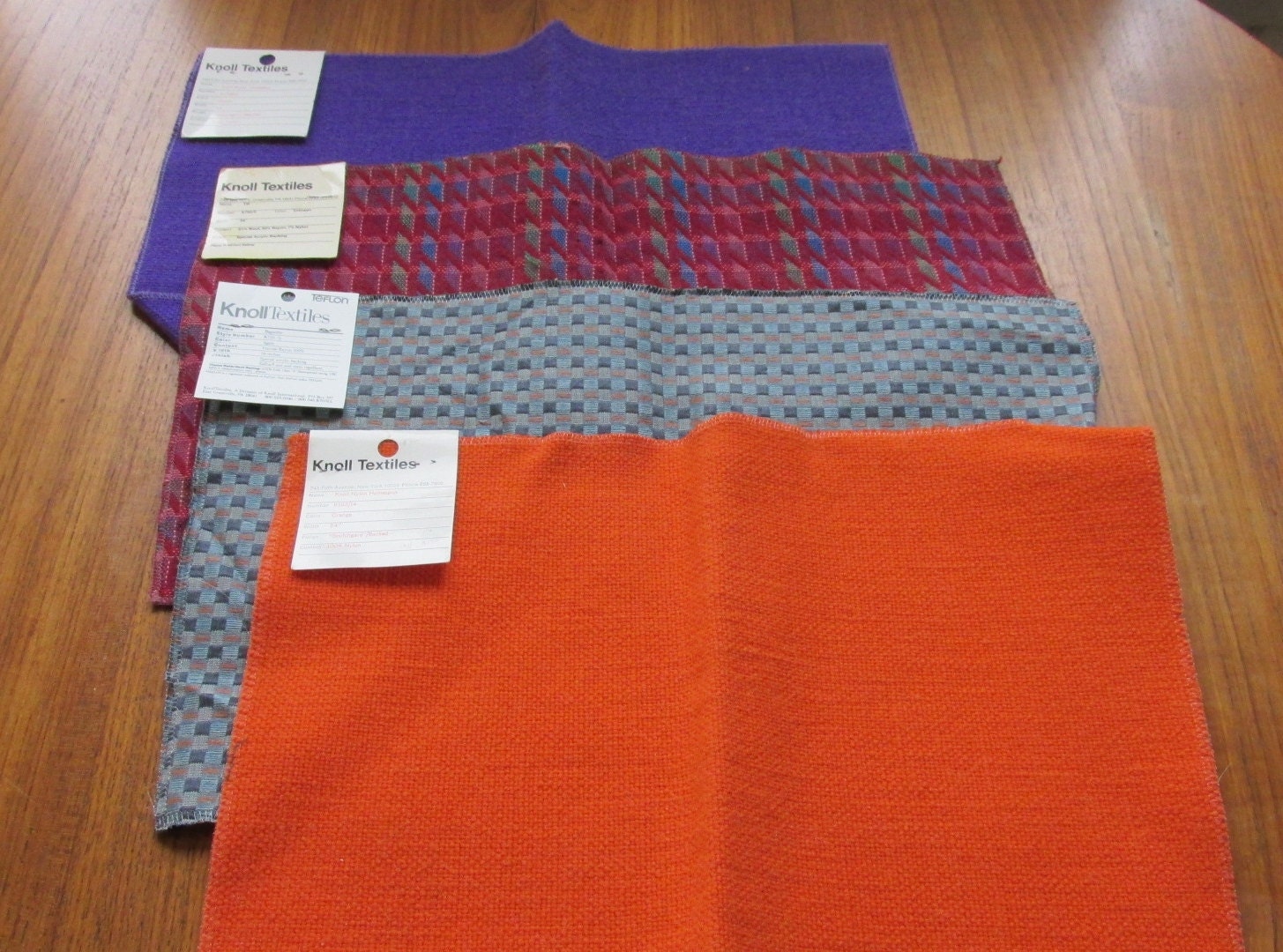 Knoll Textiles 4 Fabric Samples with Tags by BeforeItsForgotten