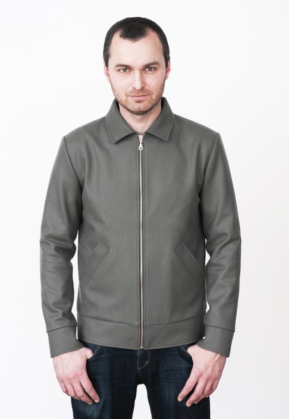 Collar Bomber. Woolen mens jacket. mmhm...