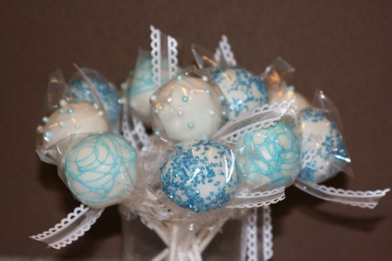 Items similar to Blue & Silver cake pops on Etsy