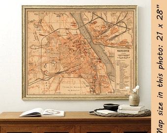 Old map of Warsaw - La carte de Varsovie - Old City plan - Fine reproduction