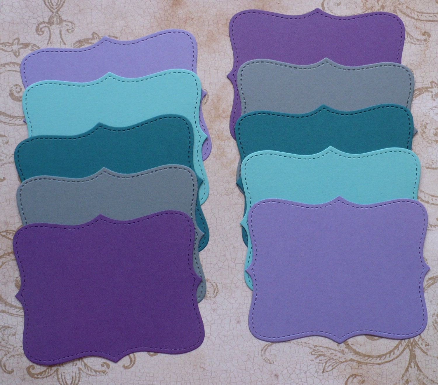 10 Cardstock Stampin Up Top Note shapes made from Cardstock