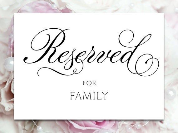 Reserved for Family Sign 5 x 7 sign by CharmingEndeavours
