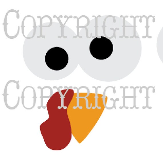 Download Items similar to Cute Turkey Face cut file, vinyl file ...