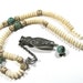 Antique Chinese needle case necklace-Turquoise-carved bone-sterling findings-beaded necklace-gemstones 150