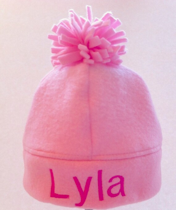 Baby Girls Pink Personalized Hat by matchymishka on Etsy
