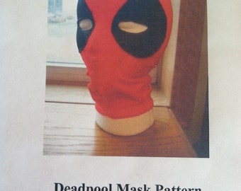 DIY Deadpool Mask Pattern--- Pattern Only, One Size-- Spandex Mask, Superhero Mask