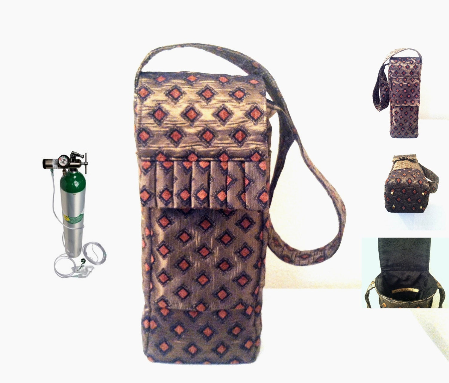 Portable Oxygen Tank Bag a Handmade Designer Carrier by AmariJade
