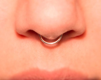 Fake Septum Ring, Rose Gold, Plain, Simple Septum Cuff (fake nose ring) 20 gauge NO PIERCING REQUIRED, faux nose ring, faux piercing