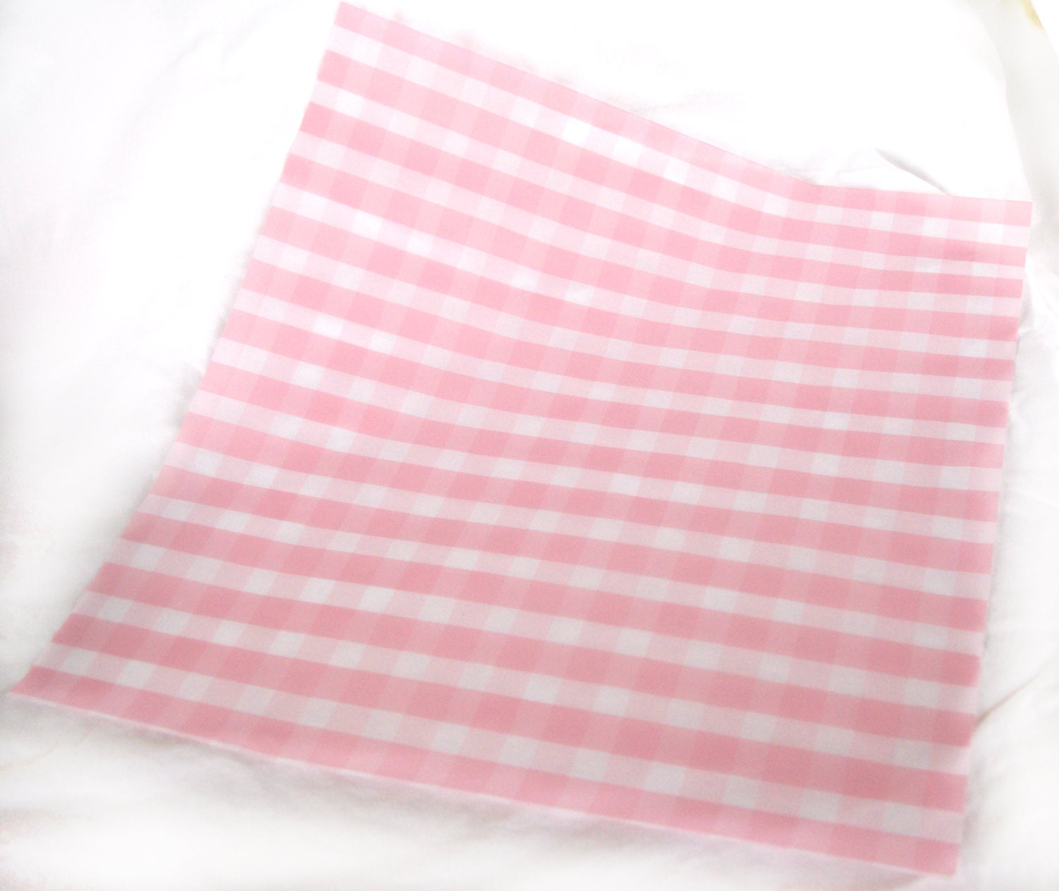 25 Pink Gingham WAX PAPER sheetsPink Lemonade party shop