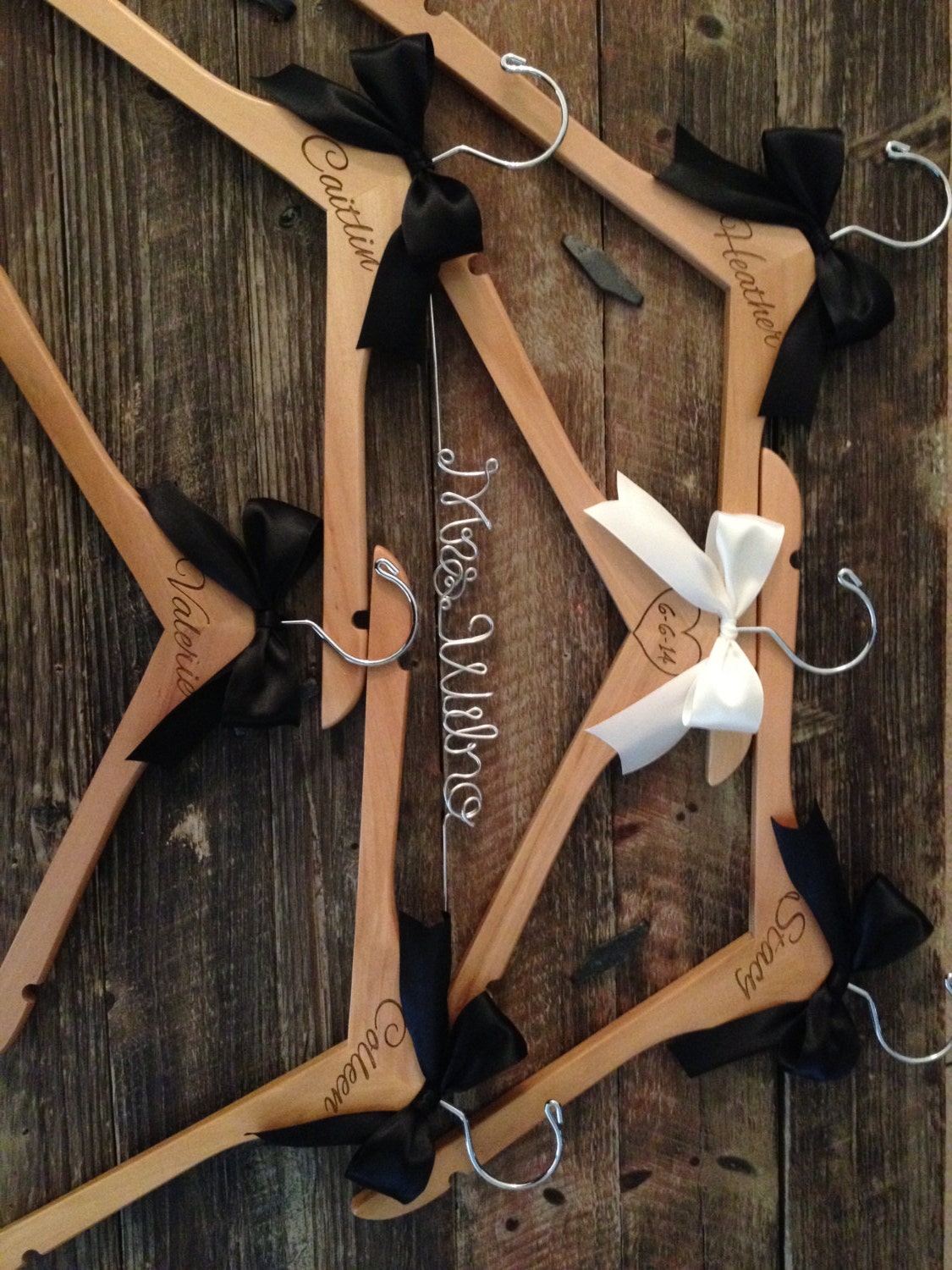 Bridal Party Hangers / Bridal Hanger / Burned Hanger